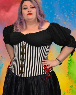 Black and white striped corset