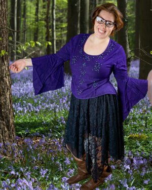 Reversible Black Gauze Skirt with lace and elastic ties for perfect sizing