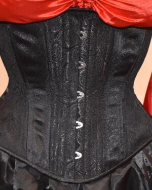 Black Satin Brocade Corset
