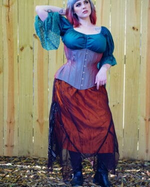 butterfly skirt with Blue Renaissance Top and aqua iridescent corset!