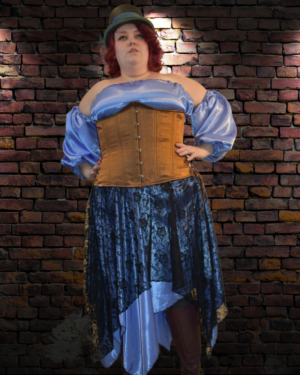 Reversible-Shiny-Lt-Blue-Skirt-with-Elastic-Ties