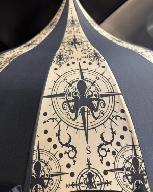 Black and Tan Octopus Compass Parasol Umbrella